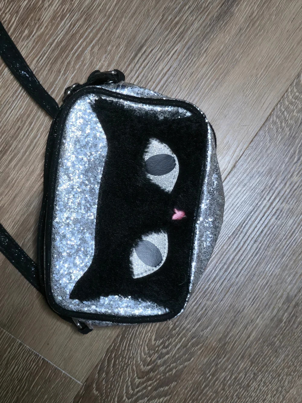 Kid's Glitter Black Cat Crossbody Bag